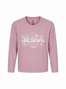 Island Beach Women's Island Breeze Pink Long Sleeve Tee Size L